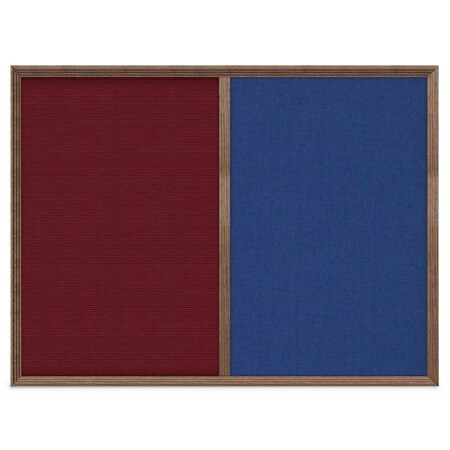 United Visual Products Enclosed Corkboard, 1 Door, 72"x36", 4" Fra, UV3425-SATIN-DBURGU UV3425-SATIN-DBURGU